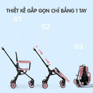 XE ĐẨY 2 CHIỀU CÓ MÁI, ĐỆM KINLEE - MÀU ĐEN - ĐỎ - XANH (CHIẾC)