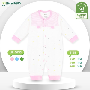 BODY DÀI TAY BAMBOO PHỐI TRƠN SIZE 0-3M