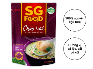 CHÁO TƯƠI SÀI GÒN FOOD CÁ LÓC & CẢI BÓ XÔI 270G 240G (GÓI)