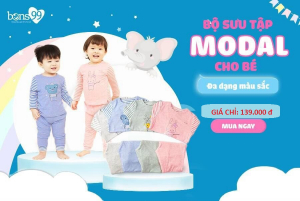 Bộ cài giữa kẻ hoạ tiết Modal Bons99 (Bộ): Màu Ghi - Xanh - Hồng - Trắng (Đồng giá các size)